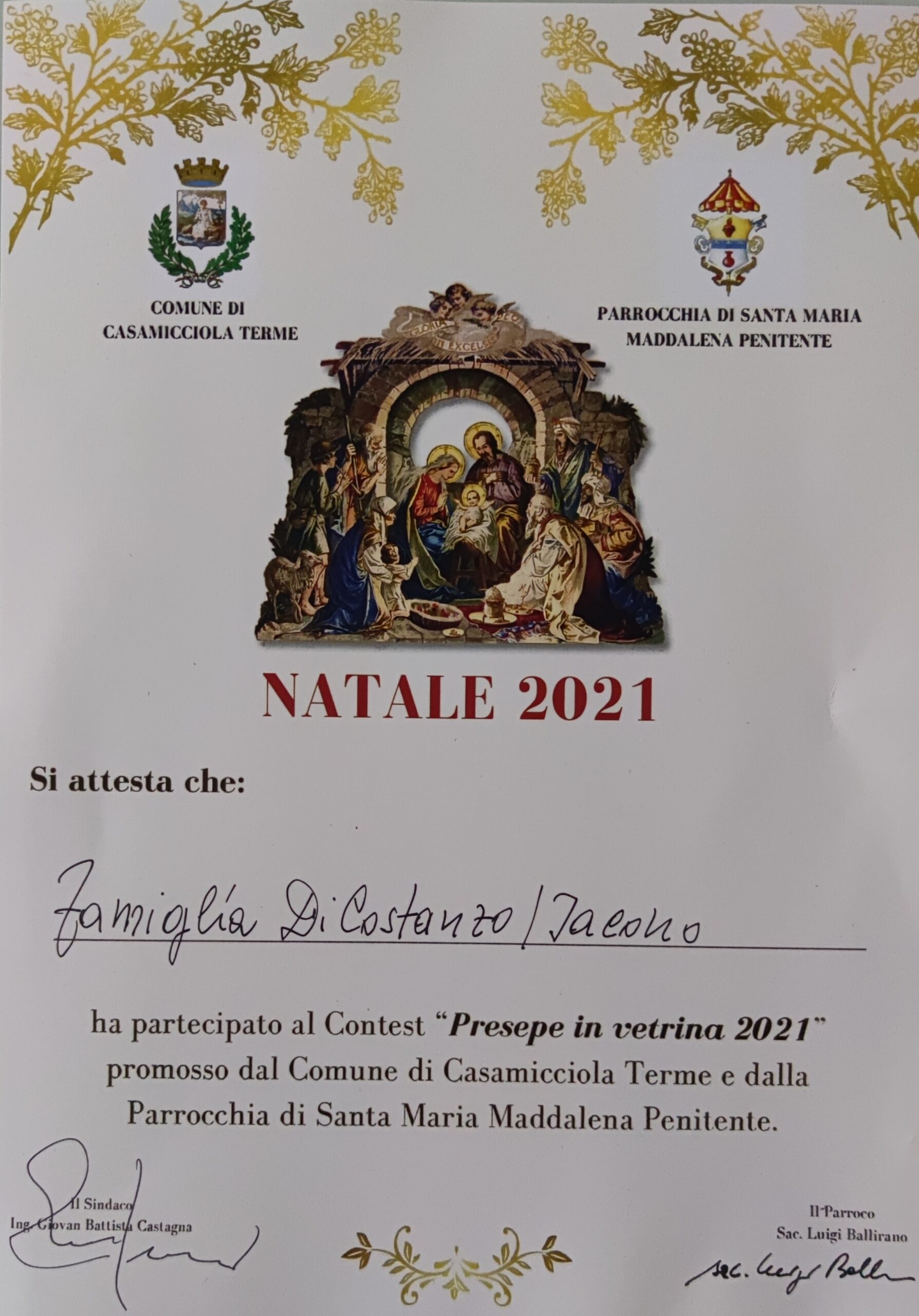 Premio Presepe 2021 Casa Di Costanzo/Iacono